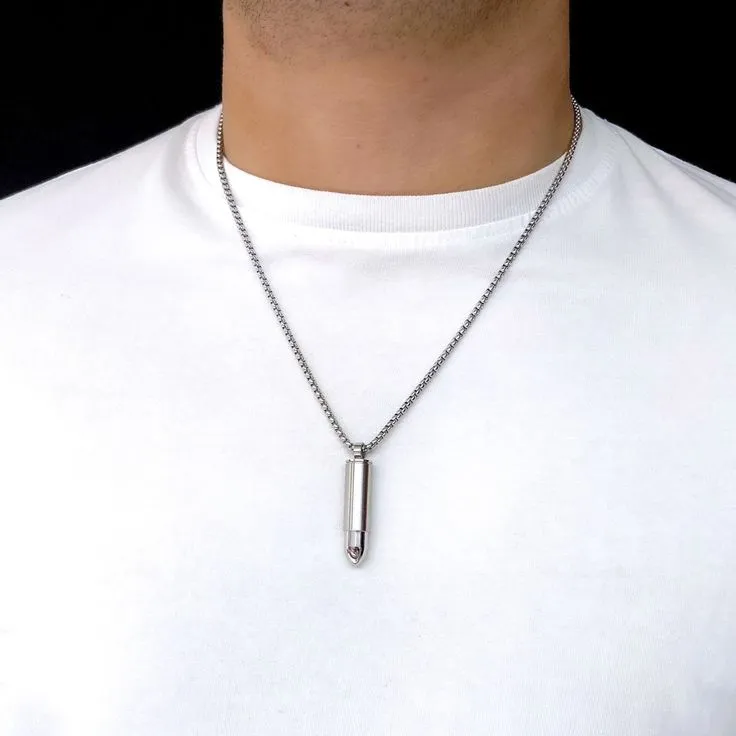 Silver Bullet Pendant Necklace