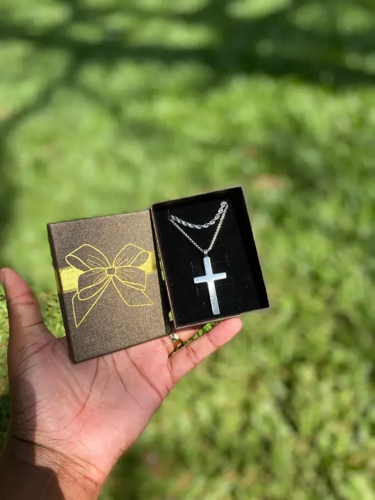 Radiant Silver Cross Pendant Set