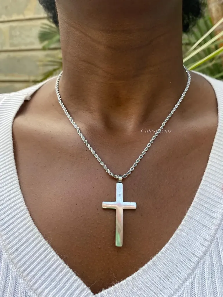 Silver Cross Rope Chain