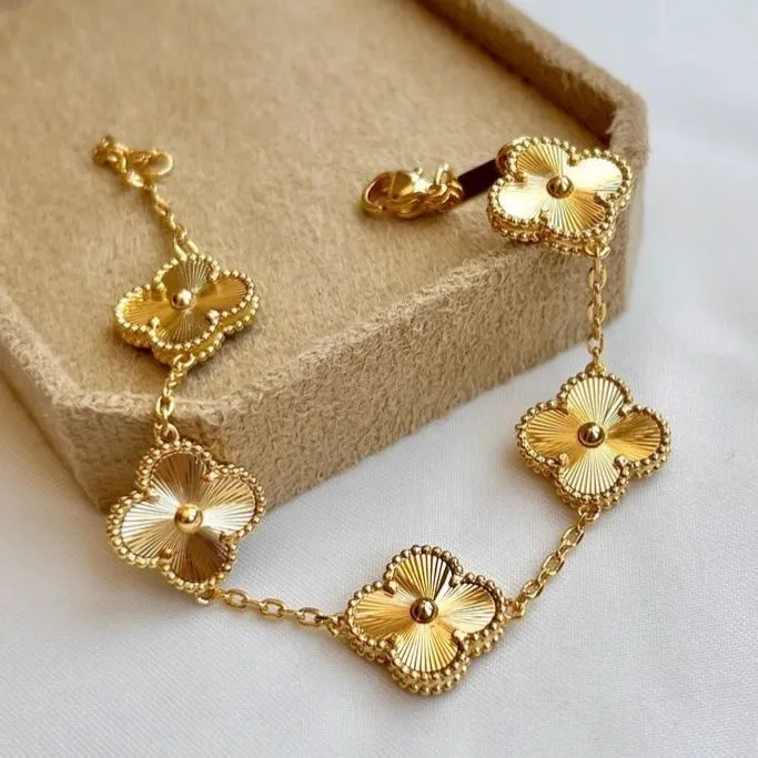 Golden Clover Charm Bracelet