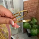 Elegant Gold Nail & Screw Bangle Set